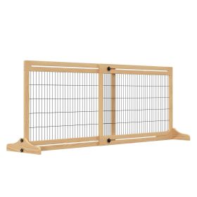 Freestanding Pet Gate Extra Wide 72" W x 27.25" H Natural