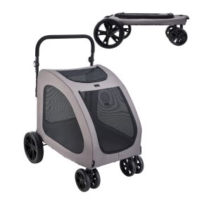 4 Wheels Dog Stroller with Brakes, 160lbs Weight Capacity