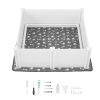 Dogs Whelping Box, 48 x 48 x 18.1 inch, Plastic PVC Puppies Playpen with Height Adjustable Door and Washable Pee Pad
