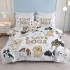 FULL SIZE Dogs Comforter Set, Cute Multi-Breed Dog Print Quilt Set, Pet Dog Lover Bedding with Pillow Shams, Cartoon Puppy Bedspread for Kids & Adults