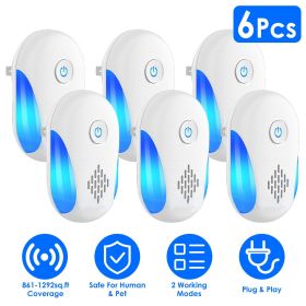 6 Pack Ultrasonic Pest Repeller, Wide Coverage Dual-Frequency Pest Control for Home Apartment Hotel Office
