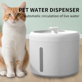 84.5 ounces USB Round Pet Water Fountain with Circulating Pump