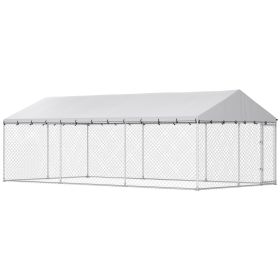 Heavy Duty Outdoor Dog Kennel with Waterproof Roof, 20' x 10' x 7'