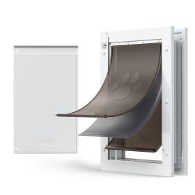 Pet Door, Large, with Three Magnetic Flaps and Metal Frame, Strong and Weatherproof Dog Door for Interior and Exterior Doors, Easy to Install