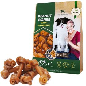 Peanut Butter Bones with Cranberry Rawhide Free Organic