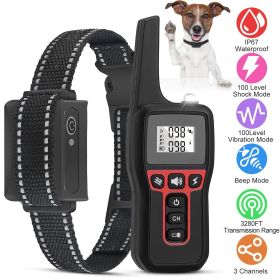 Dog Training Waterproof, Beep, Vibration, Electric Shock Collar