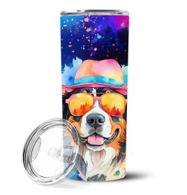 Bernese Mountain Dog Hippie Dawg Stainless Steel Skinny Tumbler Vacuum Double Walled Reusable Insulated Tumbler Travel Cup for Coffee Cocktails Gift w