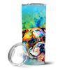 English Bulldog Hippie Dawg Stainless Steel Skinny Tumbler Vacuum Double Walled Reusable Insulated Tumbler Travel Cup for Coffee Cocktails Gift with L