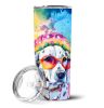 Dalmatian Hippie Dawg Stainless Steel Skinny Tumbler Vacuum Double Walled Reusable Insulated Tumbler Travel Cup for Coffee Cocktails Gift with Lid