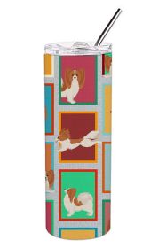 Lots of Red and White Papillon Stainless Steel Skinny Tumbler Vacuum Double Walled Reusable Insulated Tumbler Travel Cup for Coffee Cocktails Gift wit