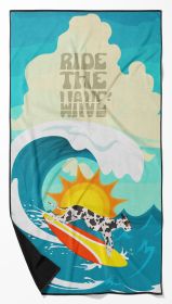 Surfer Dog Harlequin Great Dane Premium Beach Towel Oversized Towel Beach Blanket, Pool, Beach Essentials, Yoga, Premium Bath Towel, Quick Dry Plush