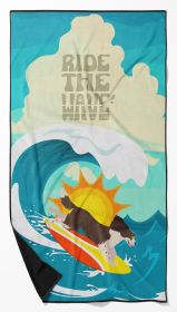Surfer Dog Liver English Springer Spaniel Premium Beach Towel Oversized Towel Beach Blanket, Pool, Beach Essentials, Yoga, Premium Bath Towel