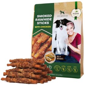 Smoked Rawhide Sticks Wrapped Chicken Grain Free Organic Meat