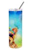 Yorkshire Terrier Hippie Dawg Stainless Steel Skinny Tumbler Vacuum Double Walled Reusable Insulated Tumbler Travel Cup for Coffee Cocktails Gift with