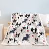 Boston Terrier Blanket for Dogs, Plush Fleece Throw - Super Soft Cozy Frenchie Dog Blankets for Girls Kids Pet Lovers, Cute Puppy Gift with Red Heart