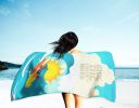 Surfer Dog Longhair Black Tan Chihuahua Premium Beach Towel Oversized Towel Beach Blanket, Pool, Beach Essentials, Yoga, Premium Bath Towel