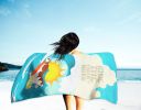 Surfer Dog Red White Siberian Husky Premium Beach Towel Oversized Towel Beach Blanket, Pool, Beach Essentials, Yoga, Premium Bath Towel