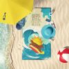 Surfer Dog Mahogany Golden Retriever Premium Beach Towel Oversized Towel Beach Blanket, Pool, Beach Essentials, Yoga, Premium Bath Towel