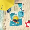 Surfer Dog Doberman Pinscher Premium Beach Towel Oversized Towel Beach Blanket, Pool, Beach Essentials, Yoga, Premium Bath Towel, Quick Dry Plush