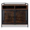 38.6 "Furniture Dog Cage, Metal Heavy Duty Super Sturdy Dog Cage, Dog Crate for Small/Medium Dogs, Double Door and Double Lock