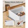 Dogs Whelping Box, 48 x 48 x 18.1 inch, Plastic PVC Puppies Playpen with Height Adjustable Door and Washable Pee Pad
