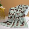 Cute Flannel Blanket with Dogs Design Cute Dachshund Fleece Blanket Soft Cozy Fluffy Warm and Fuzzy Cartoon Animal Print Flannel Blanket Boys Green Sa