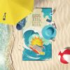 Surfer Dog Grey Labrador Retriever Premium Beach Towel Oversized Towel Beach Blanket, Pool, Beach Essentials, Yoga, Premium Bath Towel