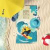 Surfer Dog Standard Black Poodle Premium Beach Towel Oversized Towel Beach Blanket, Pool, Beach Essentials, Yoga, Premium Bath Towel, Quick Dry Plush