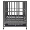 Dog Cage Black and Silver Steel with silver spray painting Large
