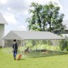 Heavy Duty Outdoor Dog Kennel with Waterproof Roof, Secure Latch, Chain Link Dog Run for Backyard, 19.7' x 19.7' x 8.9'