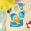 Surfer Dog Lemon Basset Hound Premium Beach Towel Oversized Towel Beach Blanket, Pool, Beach Essentials, Yoga, Premium Bath Towel, Quick Dry Plush