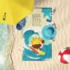 Surfer Dog Red Border Collie Premium Beach Towel Oversized Towel Beach Blanket, Pool, Beach Essentials, Yoga, Premium Bath Towel, Quick Dry Plush