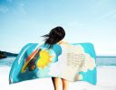 Surfer Dog Black and Tan Cavalier Spaniel Premium Beach Towel Oversized Towel Beach Blanket, Pool, Beach Essentials, Yoga, Premium Bath Towel
