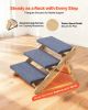 Wood Pet Stairs, 3-Step Dog Stairs for Beds, Sofa & Cars, 150lbs Load Capacity, Folded Flat Design