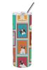 Lots of Black and White French Bulldog Stainless Steel Skinny Tumbler Vacuum Double Walled Reusable Insulated Tumbler Travel Cup for Coffee Cocktails