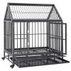 Dog Cage Black and silver Steel 36.2 x 24.4 x 41.7 in