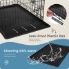 Dog Crate, 30 Inch Medium Folding Metal Wire Pet Single Door Dog Cage with Divider Panel and Plastic Leak Proof Pan Tray, Outdoor
