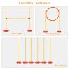 3PCs Portable Pet Agility Training Obstacle Set for Dogs w/ Adjustable Weave Pole, Jumping Ring, Adjustable High Jump