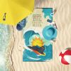 Surfer Dog Grey Newfoundland Premium Beach Towel Oversized Towel Beach Blanket, Pool, Beach Essentials, Yoga, Premium Bath Towel, Quick Dry Plush
