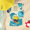 Surfer Dog Black Labrador Retriever Premium Beach Towel Oversized Towel Beach Blanket, Pool, Beach Essentials, Yoga, Premium Bath Towel