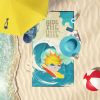Surfer Dog White Pekingese Premium Beach Towel Oversized Towel Beach Blanket, Pool, Beach Essentials, Yoga, Premium Bath Towel, Quick Dry Plush