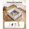 Dogs Whelping Box, 48 x 48 x 18.1 inch, Plastic PVC Puppies Playpen with Height Adjustable Door and Washable Pee Pad