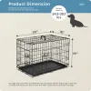 Dog Crate, 30 Inch Medium Folding Metal Wire Pet Single Door Dog Cage with Divider Panel and Plastic Leak Proof Pan Tray, Outdoor