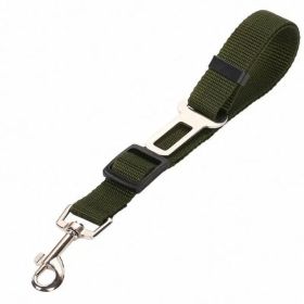 High Quality Durable Dog Vehicle Nylon Adjustable Safety Belt (Option: Army Green)