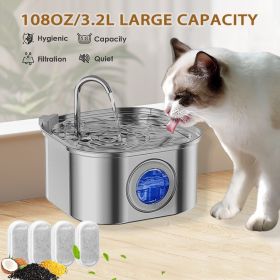 Stainless Steel,108oz 3.2L Pet Fountain For Drinking (Option: 1)