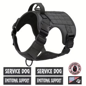 Tactical Pet Chest Service Dog Harness Vest Adjustable Reflective Dog Harness (Option: Black-S)