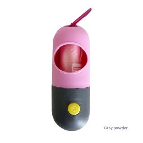 Led Light Pet Waste Bag Dispenser (Option: Pink Gray-Including Garbage Bags)