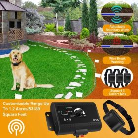 Electric Dog Fence System Boundary Containment Water Resistant Collar Receiver (Option: AS PIC)