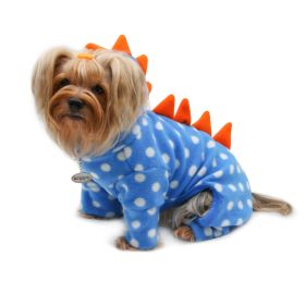Polka Dots DINO Fleece Hooded Bodysuit/Pajamas (size: XL)