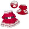 Lace Ruffles Puffy Sleeves Christmas Dress (click product for variations)